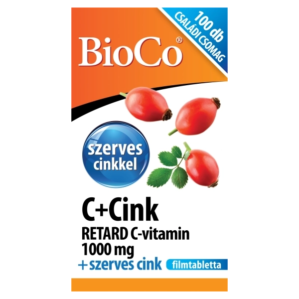 BioCo C+Cink RETARD C-vitamin 1000 mg filmtabletta, 100 db