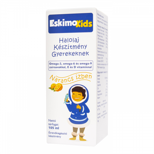 Eskimo Kids halolaj gyerekeknek narancs ízben, 105 ml