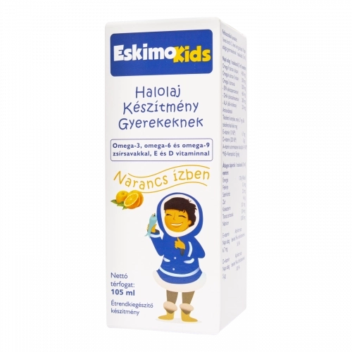 Eskimo Kids halolaj gyerekeknek narancs ízben, 105 ml