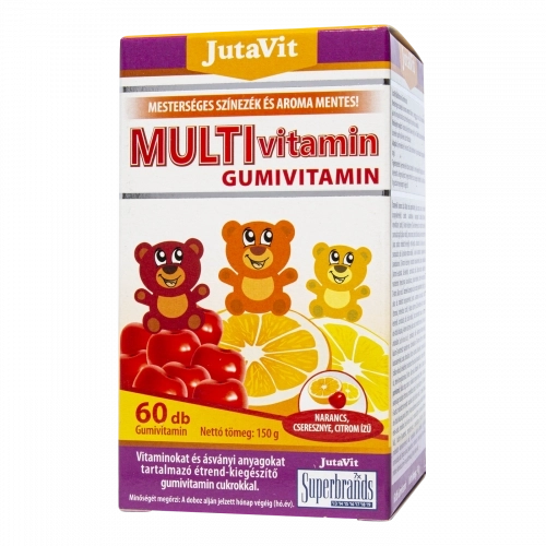 JutaVit Multivitamin Citrom- Narancs- Cseresznye ízű gumivitamin, 60 db