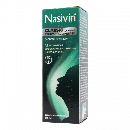 Nasivin Classic 0,5 mg/ml tartósítószermentes oldatos orrspray 10 ml