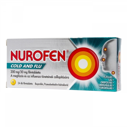 Nurofen Cold and Flu 200 mg/30 mg filmtabletta, 24 db