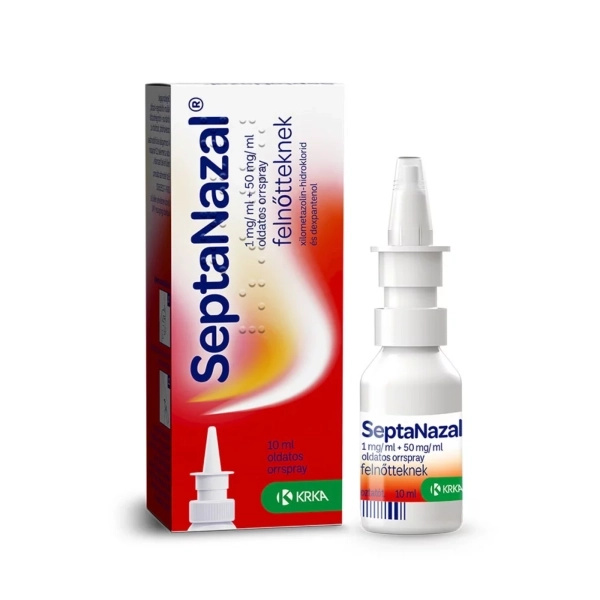 Septanazal 1 mg/1 ml + 50 mg/1 ml oldatos orrspray felnőtteknek, 10 ml