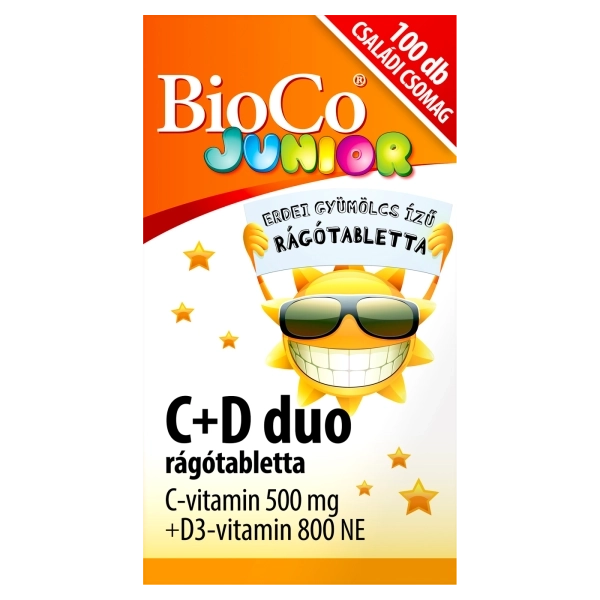 BioCo C+D duo JUNIOR rágótabletta, 100 db