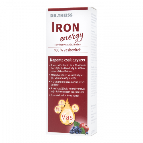 Dr. Theiss IRON energy Folyékony étrend-kiegészítő vassal és vitaminokkal, édesítőszerrel, 250 ml