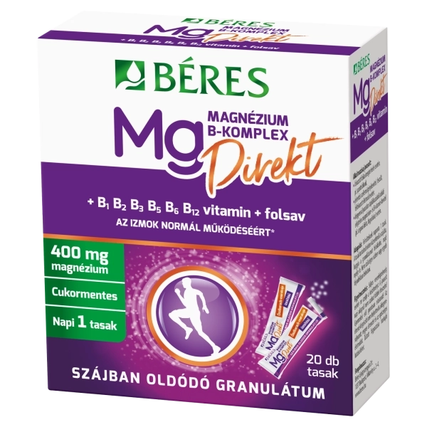 Béres Magnézium B-Komplex Direkt szájban oldódó granulátum, 20 db