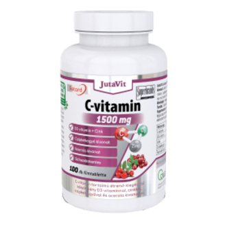 JutaVit C-vitamin 1500 mg csipkebogyó + acerola + D3 + cink filmtabletta, 100 db