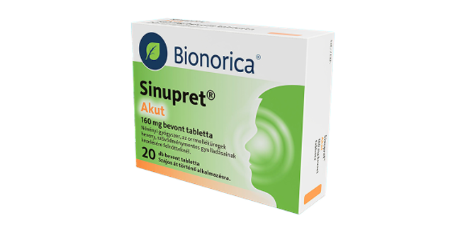 Sinupret Akut 160 mg bevont tabletta, 20 db