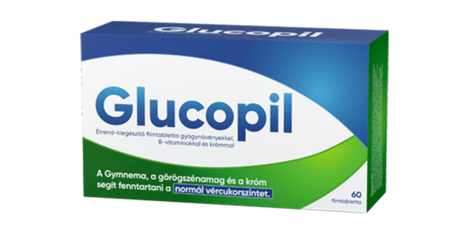 Glucopil Étrend-kiegészítő filmtabletta gyógynövényekkel, B-vitaminokkal és krómmal, 60 db