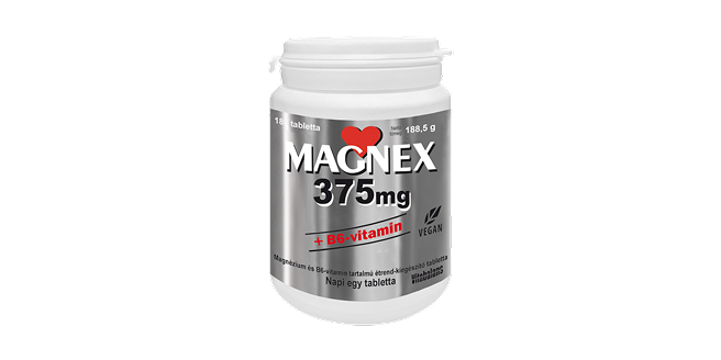 MAGNEX 375 mg + B6-vitamin tabletta, 180 db