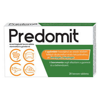 Predomit étrend-kiegészítő bevont tabletta vitaminokkal és gyömbérrel, 28 db
