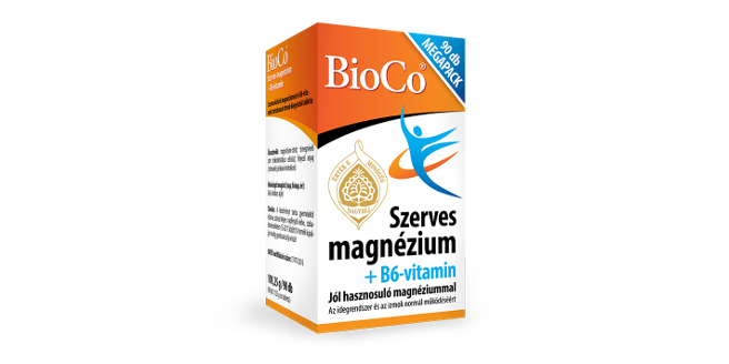 BioCo Szerves magnézium + B6-vitamin MEGAPACK tabletta, 90 db