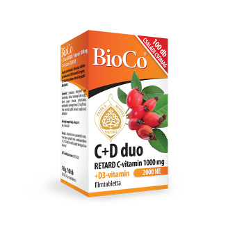 BioCo C+D duo RETARD C-vitamin 1000 mg + D3- vitamin 2000 NE filmtabletta, 100 db