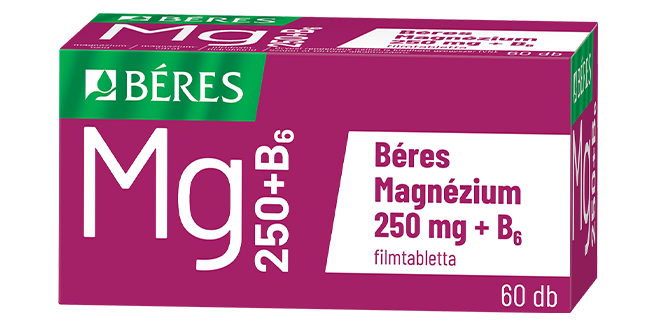Béres Magnézium 250 mg + B6 filmtabletta, 60 db