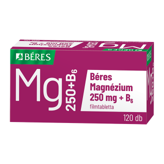 Magnézium Béres 250 mg + B6 filmtabletta, 120 db