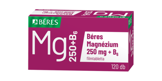 Magnézium Béres 250 mg + B6 filmtabletta, 120 db