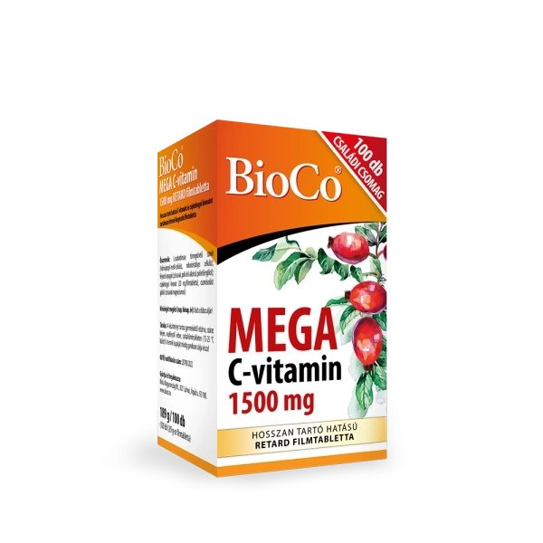 BioCo MEGA C-vitamin 1500 mg CSALÁDI CSOMAG 100 db filmtabletta