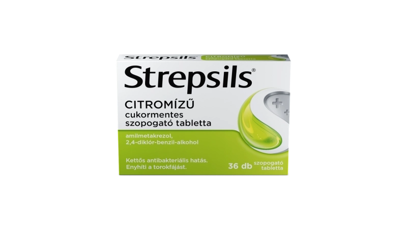 Strepsils citromízű cukormentes szopogató tabletta 36x