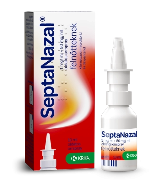 Septanazal 1 mg/ml + 50 mg/ml oldatos orrspray felnőtteknek, 10 ml