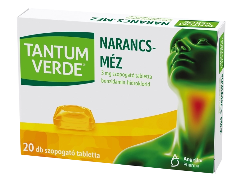 Tantum Verde® narancs-méz 3mg szopogató tabletta, 20 db