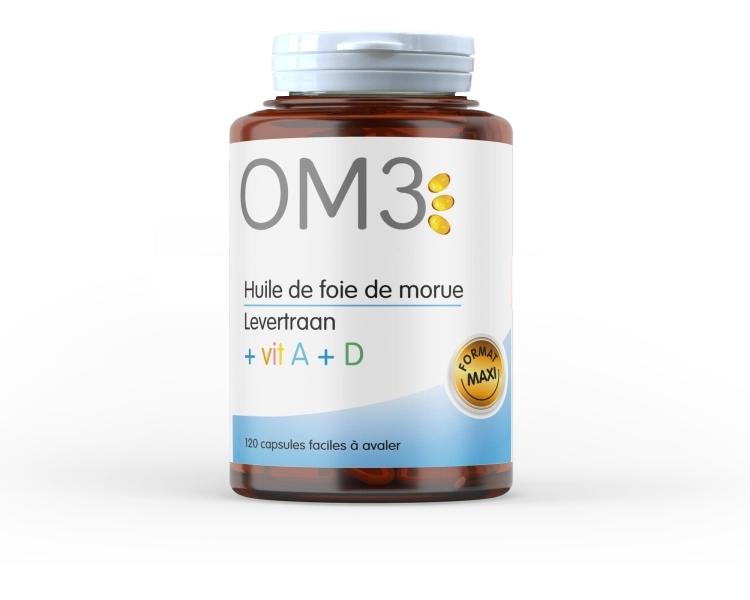 Superdiet OM3 omega3 tőkehalmáj olaj + A + D vitaminnal kapszula, az immunrendszer és a látás támogatására, 120 db