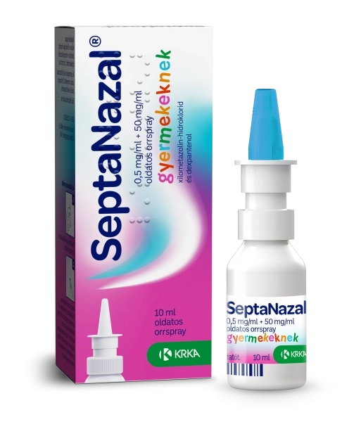 Septanazal 0,5 mg/1 ml + 50 mg/1 ml oldatos orrspray gyermekeknek 10 ml
