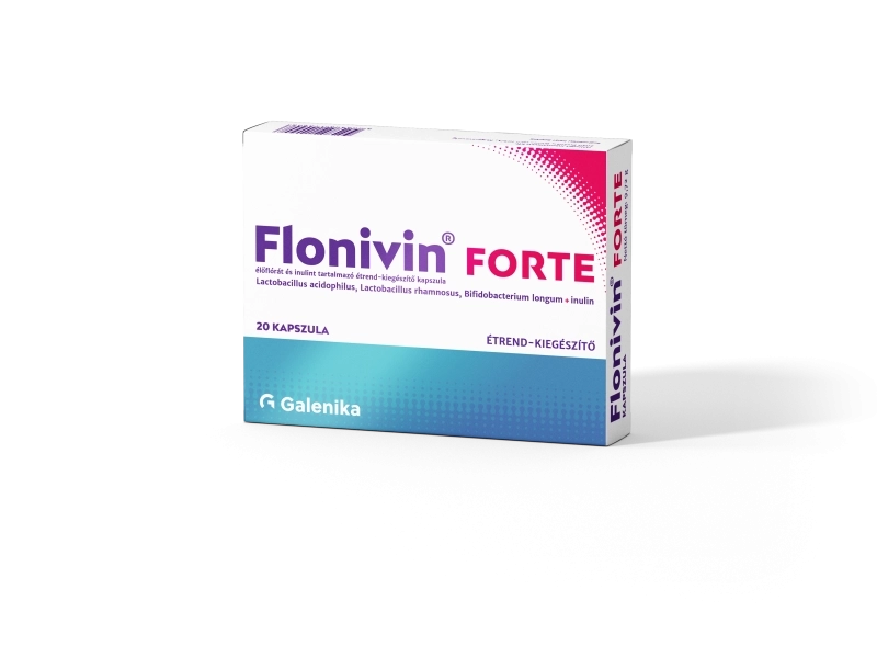Flonivin® FORTE élőflórát és inulint tartalmazó étrend-kiegészítő kapszula, 20 db